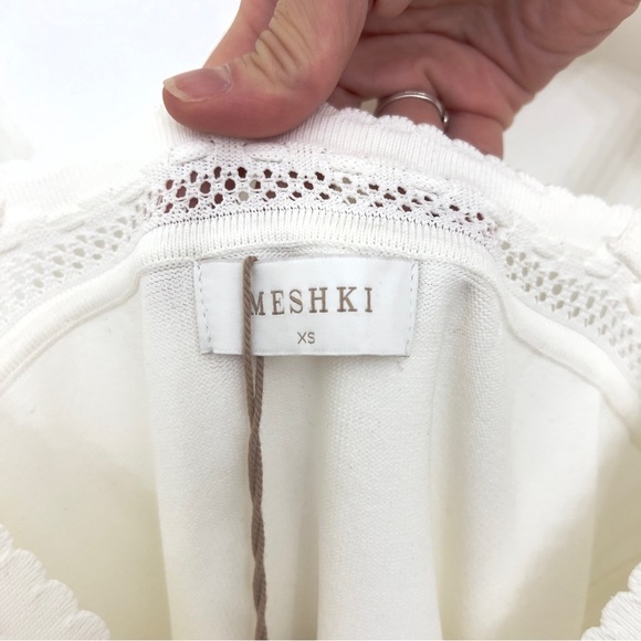 NWT Meshki Ellis Pointelle Knit Mini Dress White Size XS​​ - Picture 13 of 16